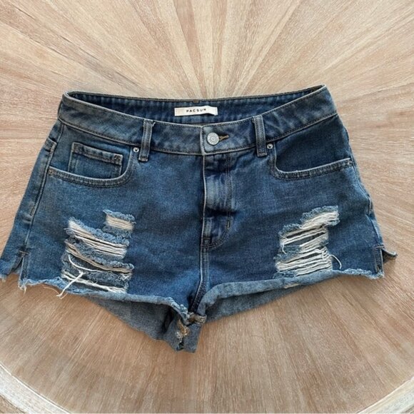 Pacsun High Waist Festival Shortie | NWOT | Size 27 Denim Shorts - Picture 1 of 3
